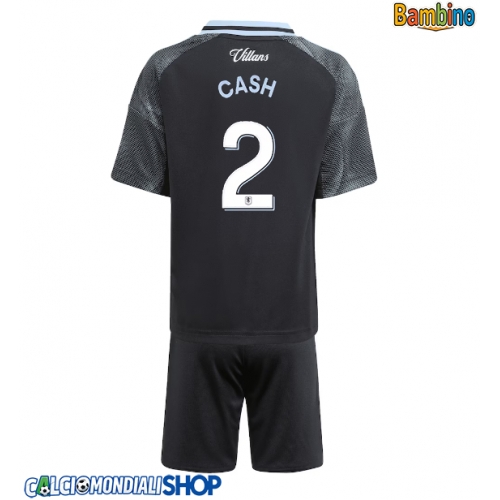 Maglie da calcio Aston Villa Matty Cash #2 Seconda Maglia Bambino 2025-26 Manica Corta + Pantaloni corti)
